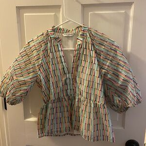 Amanda Uprichard Puff Sleeve Top